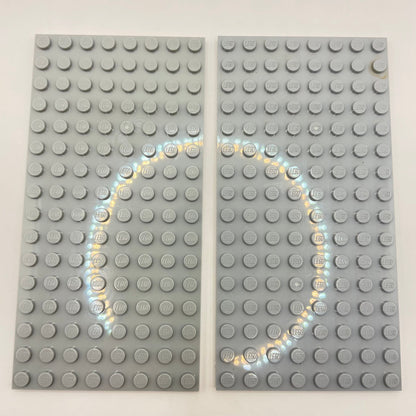 LEGO 8x16 Plates, Light Bluish Grey, 2 Pieces,