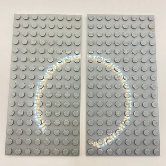 LEGO 8x16 Plates, Light Bluish Grey, 2 Pieces,