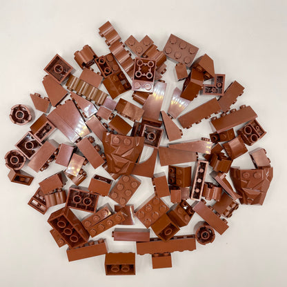 LEGO Blocks and Slopes, Reddish Brown, Approx. 100g