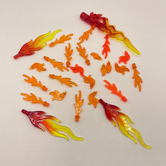 LEGO Transparent Red and Orange, Flames, Energy Effects, (25 Pieces)
