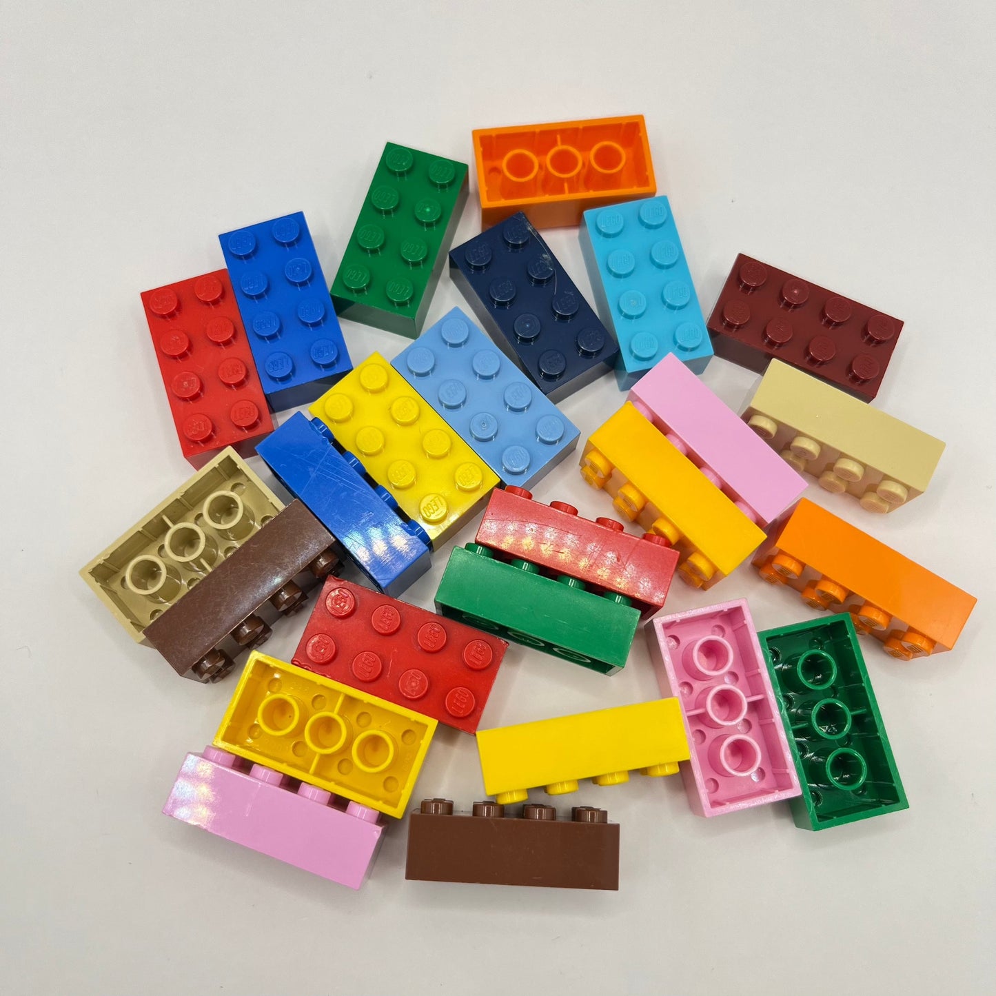 LEGO 2 x 4 Bricks, Mixed Colours, 25 Pieces