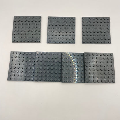 LEGO Plates 8x8, Dark Bluish Grey, 7 Pieces