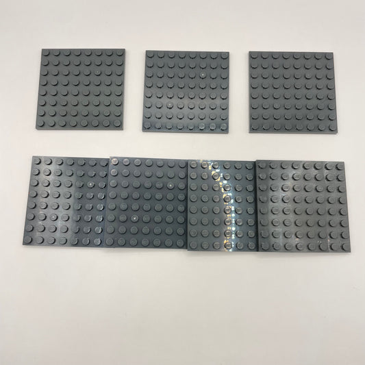 LEGO Plates 8x8, Dark Bluish Grey, 7 Pieces