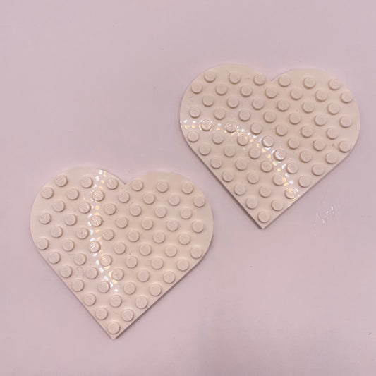 LEGO Heart Plate, White, 2 Pieces
