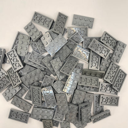 LEGO Plates 2x4, Dark Bluish Grey, Approx. 100g