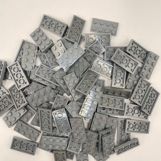 LEGO Plates 2x4, Dark Bluish Grey, Approx. 100g