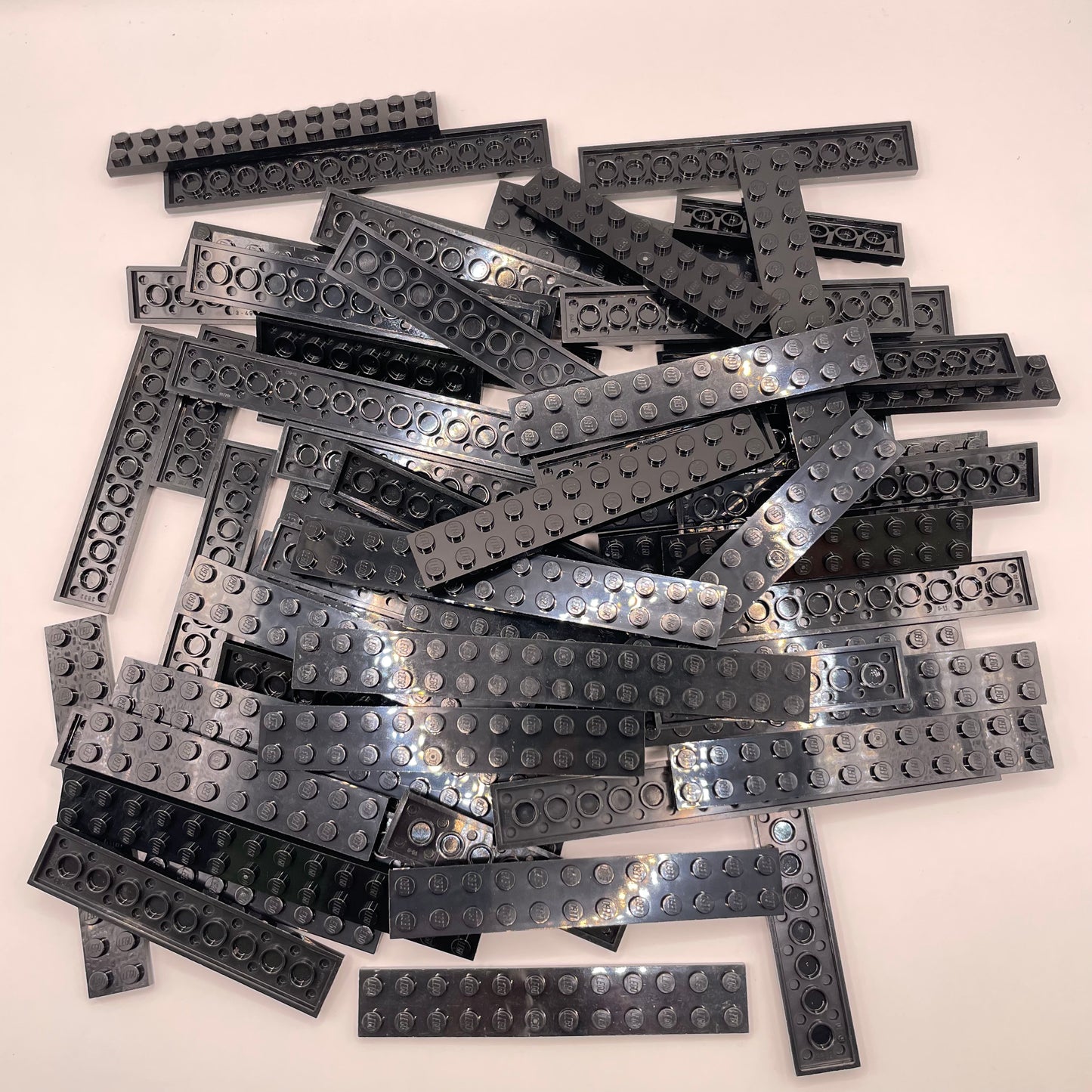 LEGO Large, 2x Plates, Black, Approx. 200g