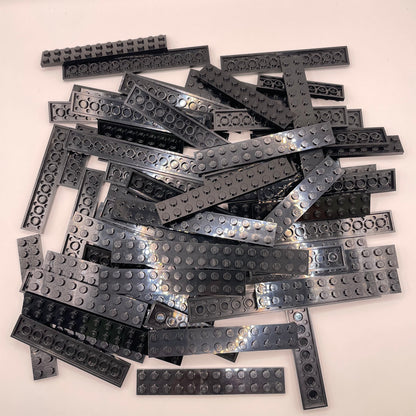 LEGO Large, 2x Plates, Black, Approx. 200g