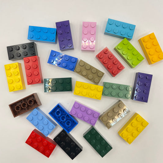LEGO 2 x 4 Bricks, Mixed Colours, 25 Pieces
