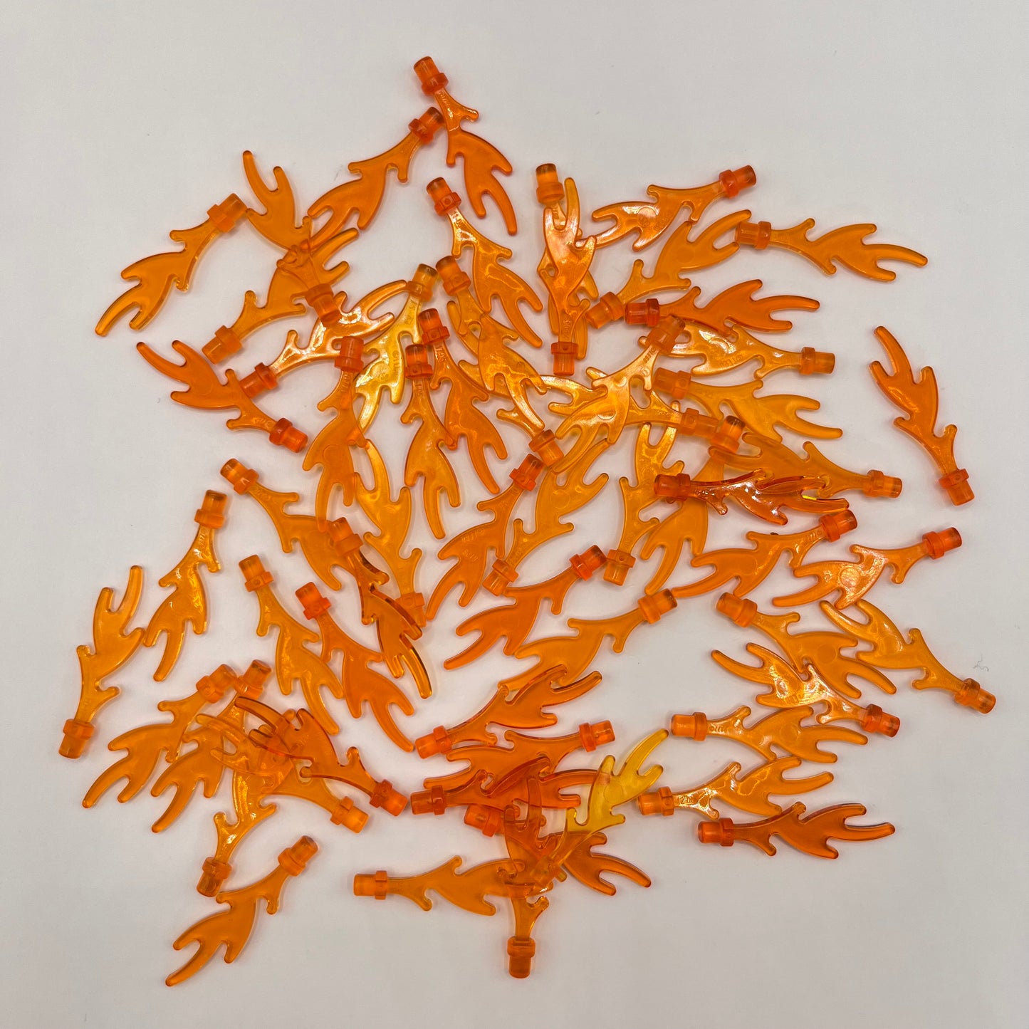 LEGO Trans-Orange Flames,  60 Pieces