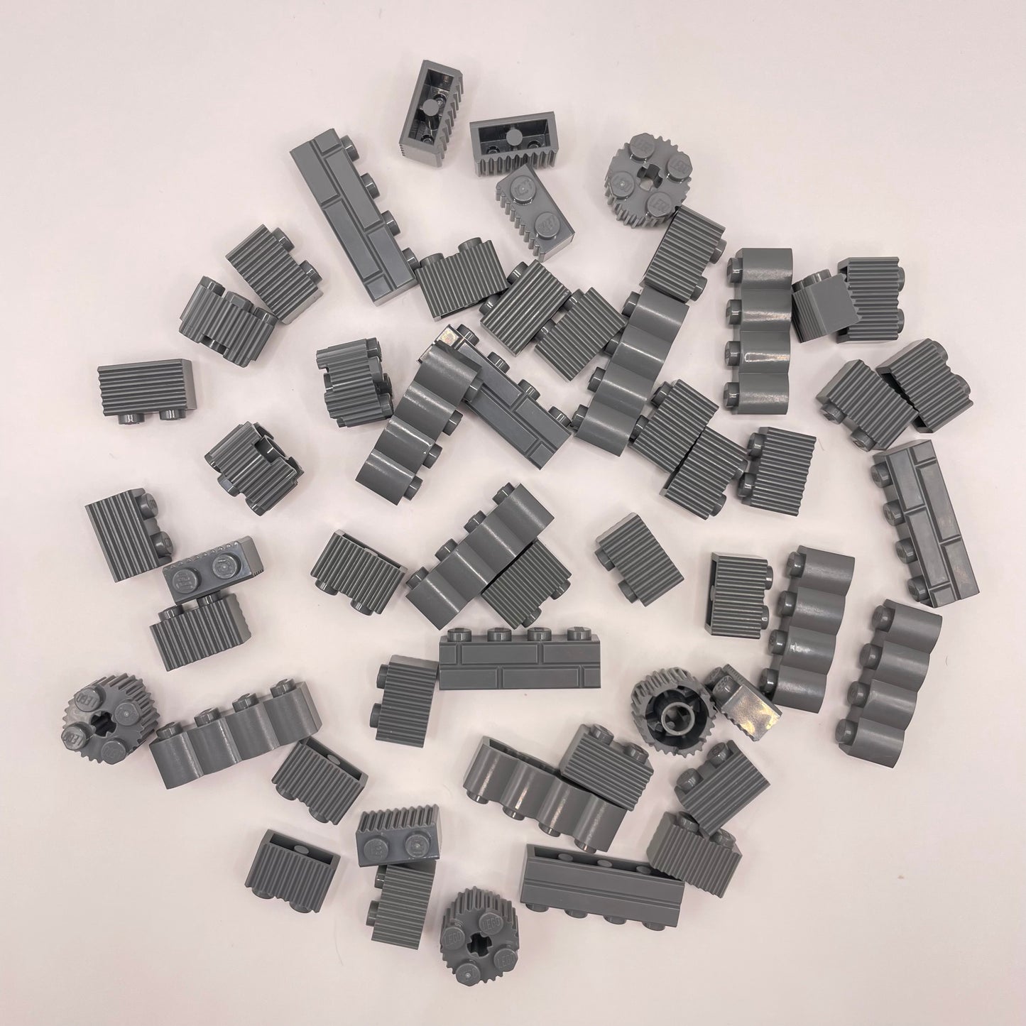LEGO Textured Bricks, Building, Dark Bluish Grey, 50 Pieces