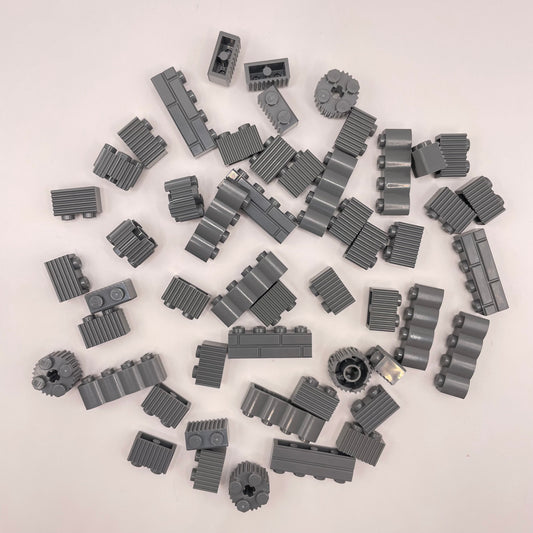 LEGO Textured Bricks, Building, Dark Bluish Grey, 50 Pieces