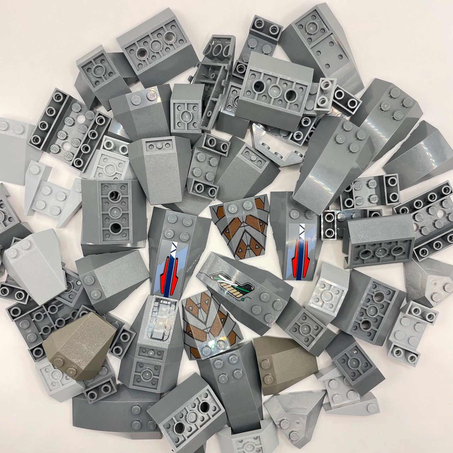 LEGO Vehicle Hulls, Mixed Grey, Approx. 150g