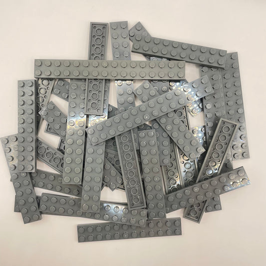LEGO  Plates, 2x Wide Long, Dark Bluish Grey, Approx. 150g