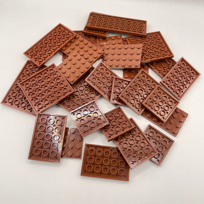 LEGO Medium Plates, Reddish Brown, Approx. 100g