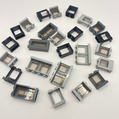 LEGO Small Windows, Building, Grey and Black, 25 Pieces