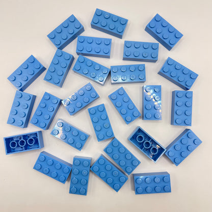 LEGO 2 x 4 Bricks, Bright Light Blue, 25 Pieces