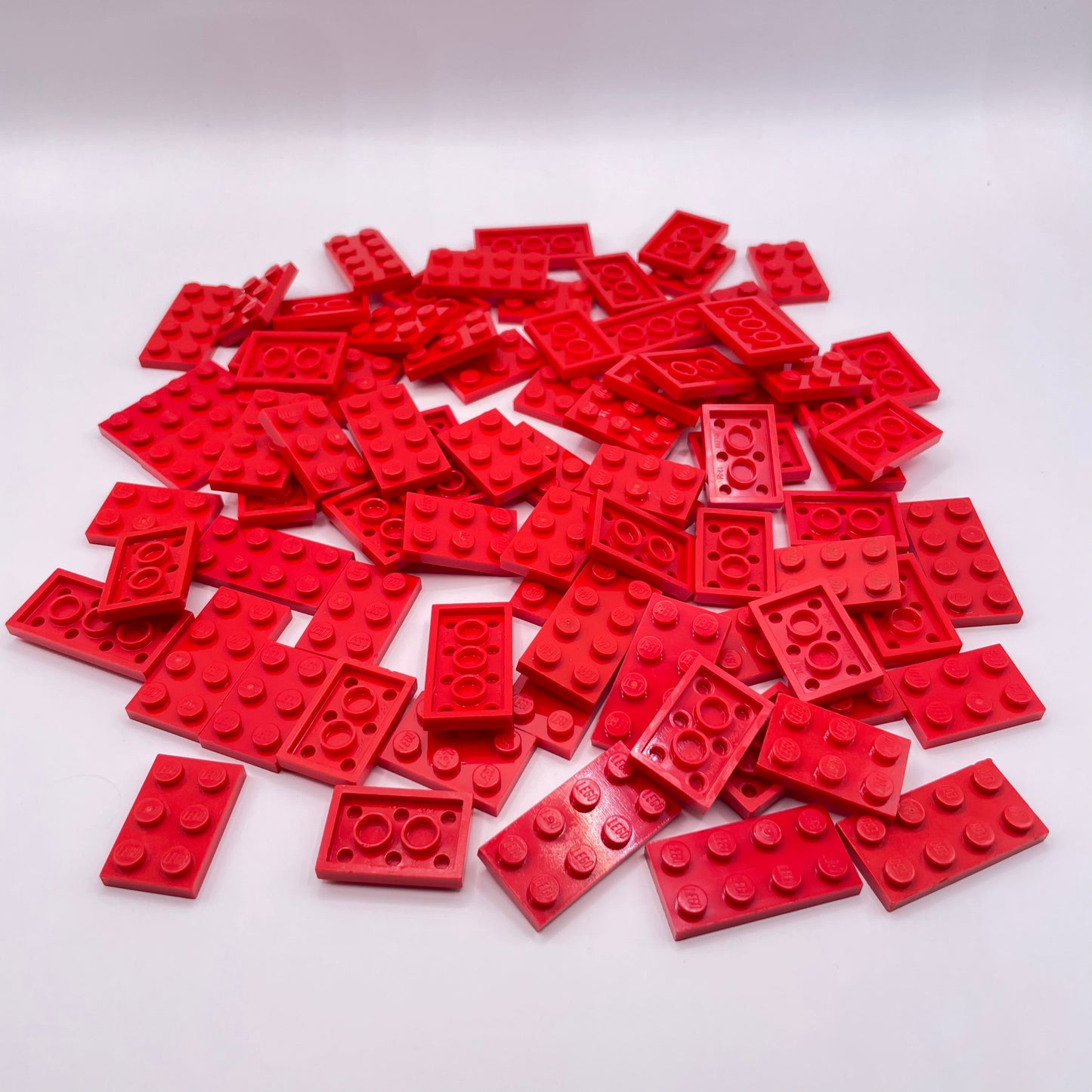 LEGO Plates, 2x Medium, Red, Approx. 75g