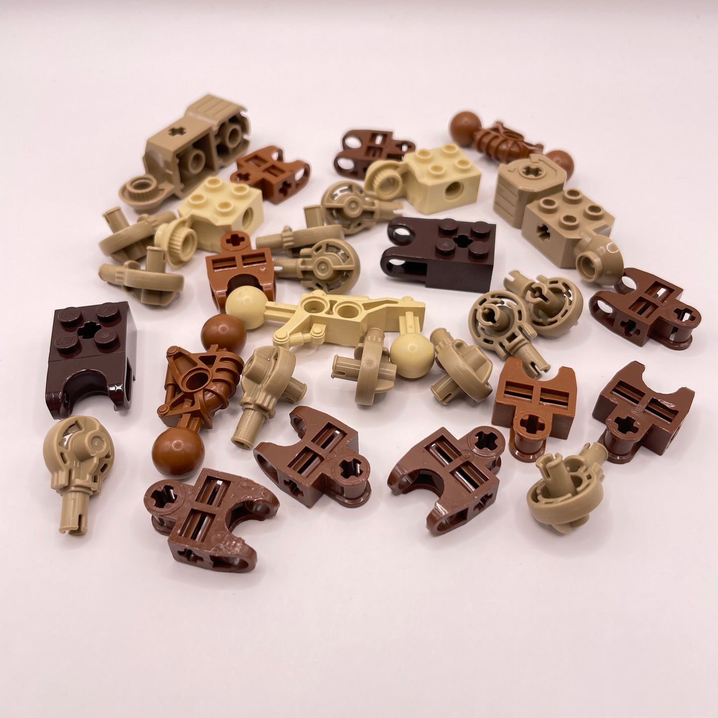 LEGO Bionicle, Joints, Brown, Tan , Approx. 45g