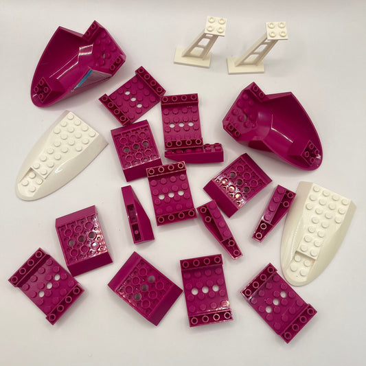 LEGO White and Pink Airplane Pieces, Approx. 100g