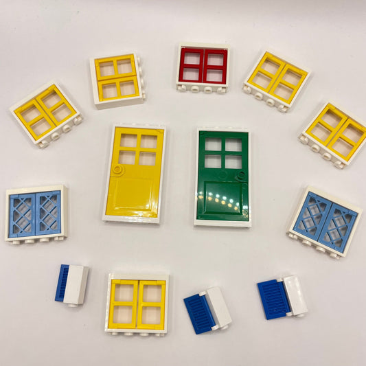 LEGO Windows, White with Colourful Inserts, 13 Pieces