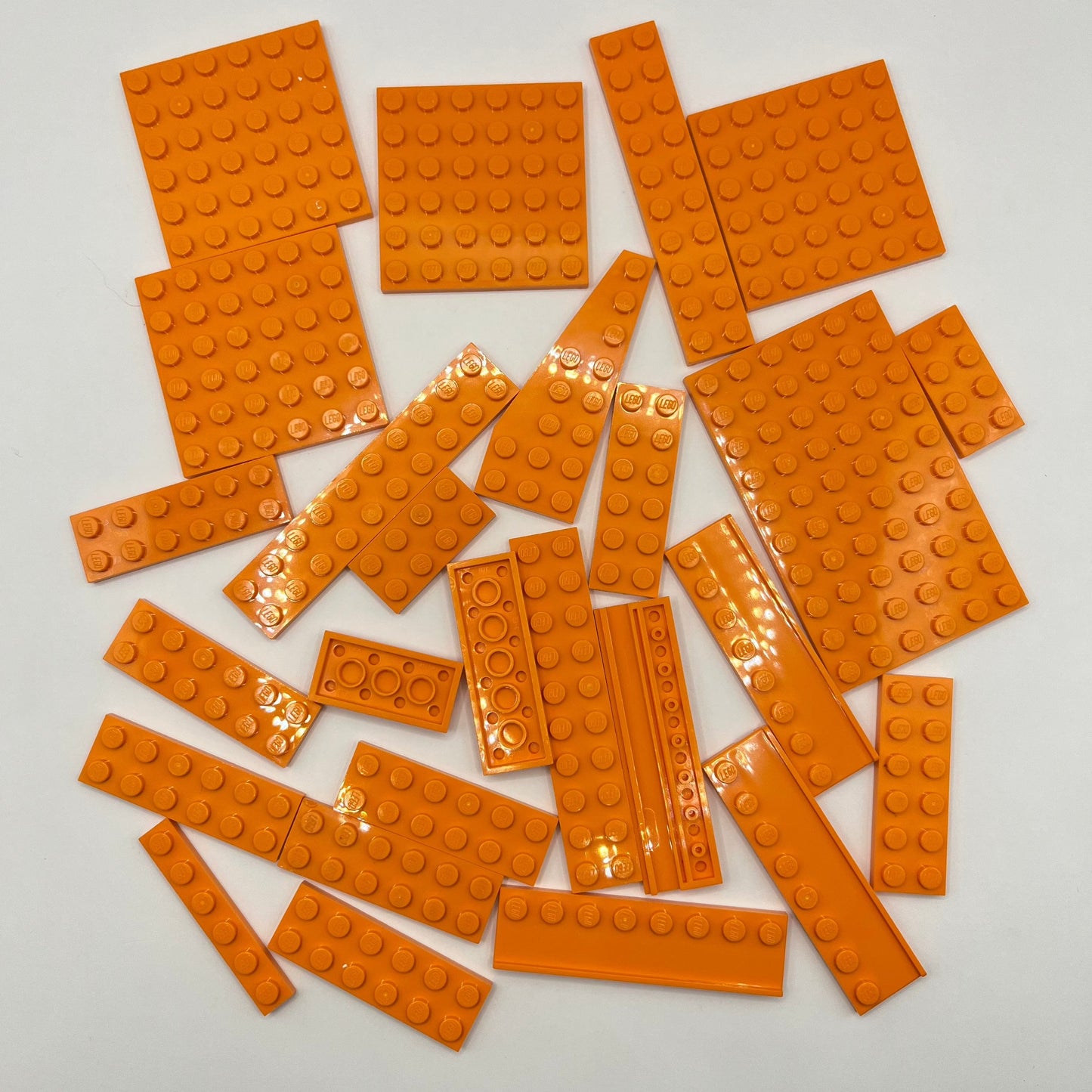 LEGO Orange, Medium Plates, Approx. 65g