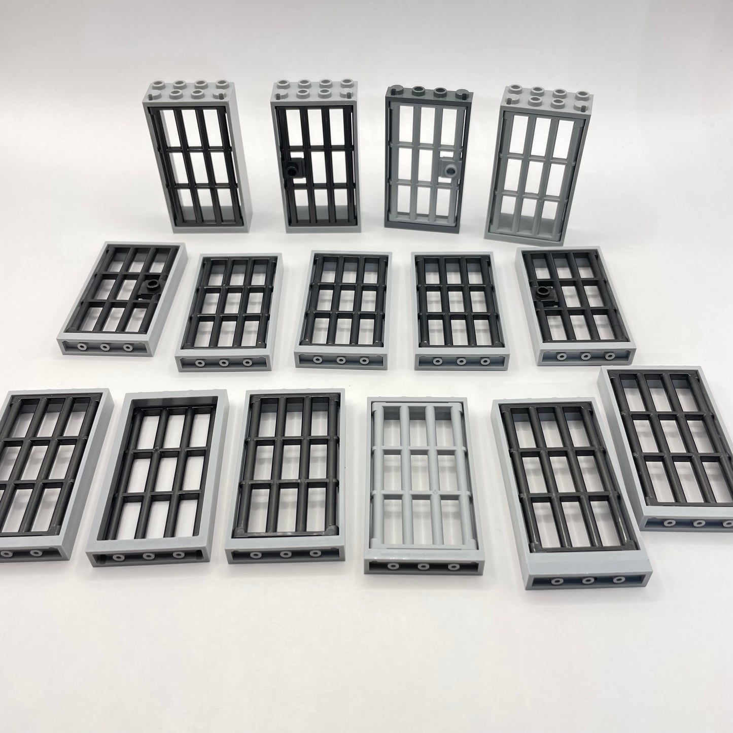 LEGO Jail Doors, Light Bluish Grey, Building, 15 Pieces