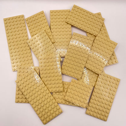 LEGO Medium Plates, Tan, Approx. 140g