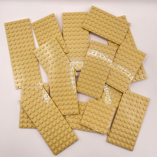 LEGO Medium Plates, Tan, Approx. 140g