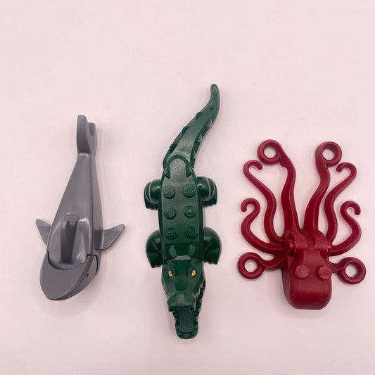 LEGO Sea Animals, Crocodile, Octopus, Shark, Mixed Colours, 3 Pieces