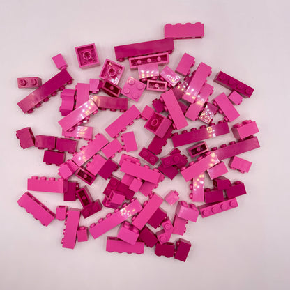 LEGO Bricks, Mixed Pink, Approx. 95g