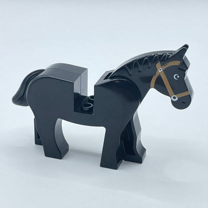 LEGO Black Horse with Black and White Eyes, Animal, Castle, Knight