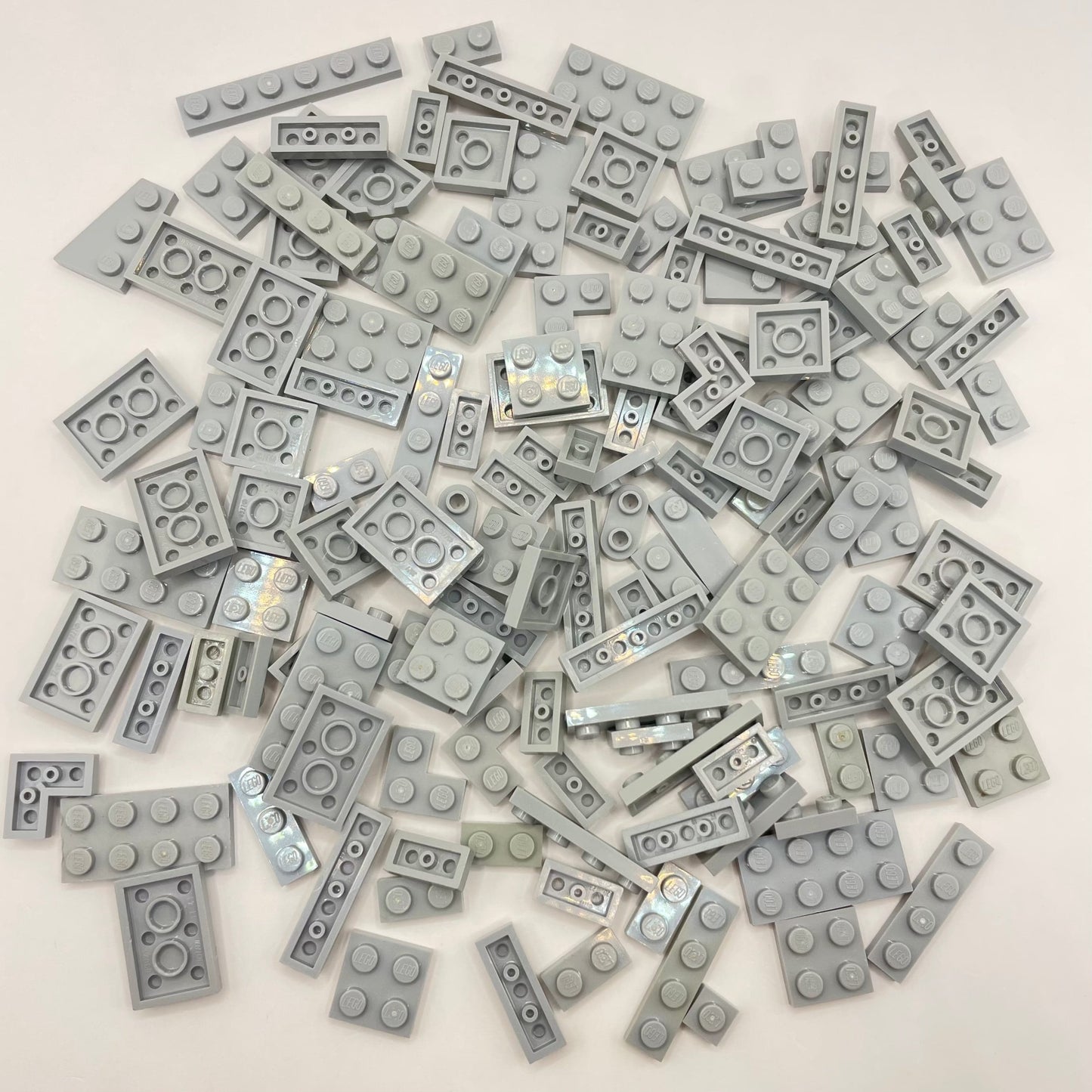 LEGO Small Plates, Light Bluish Grey, Approx. 80g