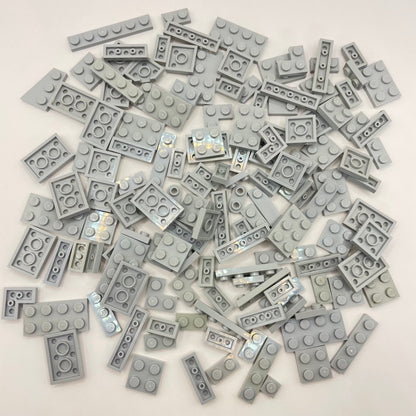 LEGO Small Plates, Light Bluish Grey, Approx. 80g