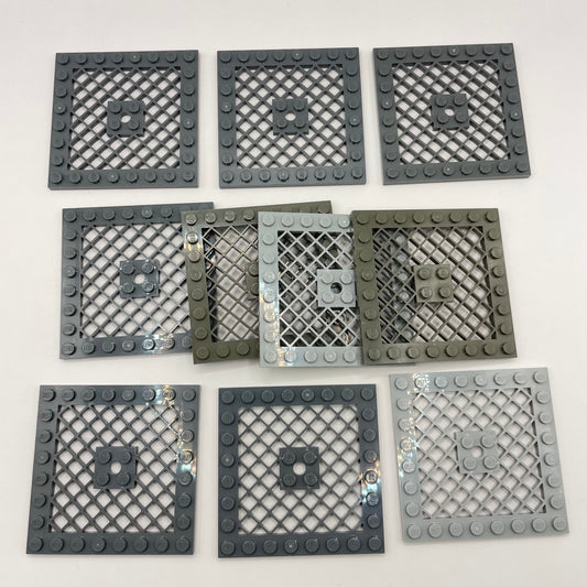LEGO Grills Plates 8x8, Mixed Grey, 10 Pieces