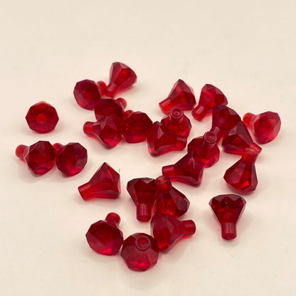 LEGO 25 Pieces Transparent Red 1x1 Jewels