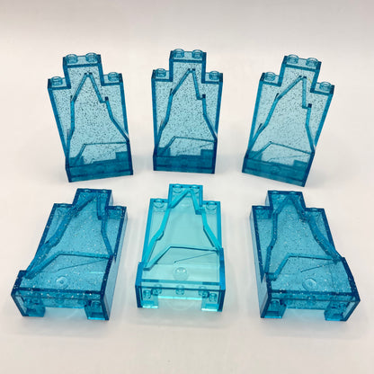 LEGO Small Rock Panel, Trans Blue and Glitter, 6 Pieces