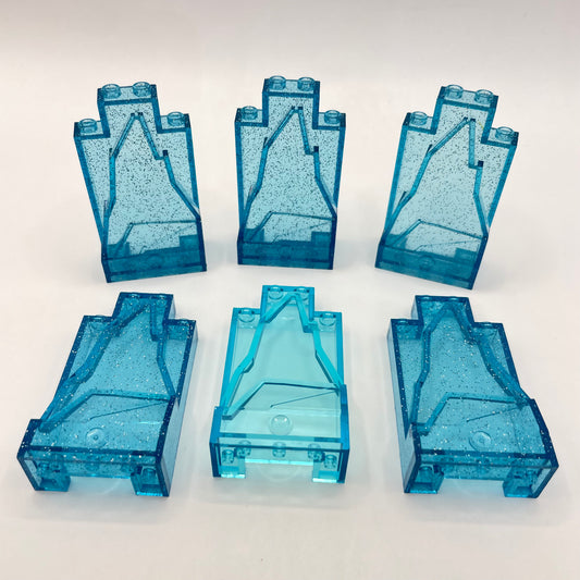 LEGO Small Rock Panel, Trans Blue and Glitter, 6 Pieces
