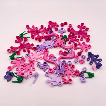 LEGO Flowers and Leaves, Pink and Purple, Plant, 60 Pieces