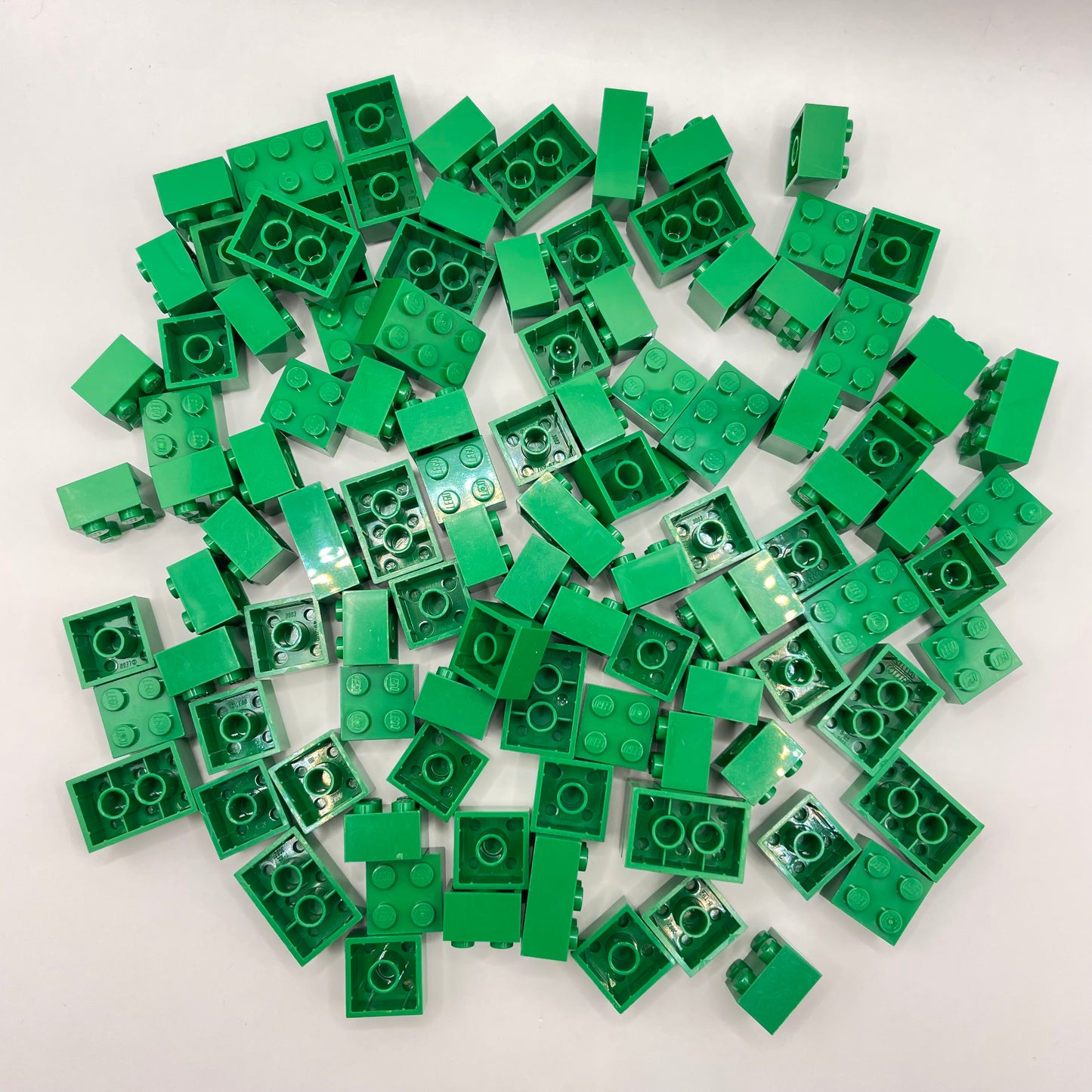 LEGO 2x Bricks, Green, Approx. 130g