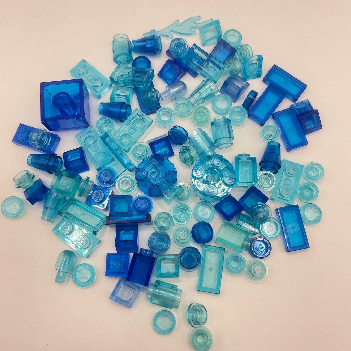 LEGO Transparent Blue, Mixed Pieces (100 Pieces)