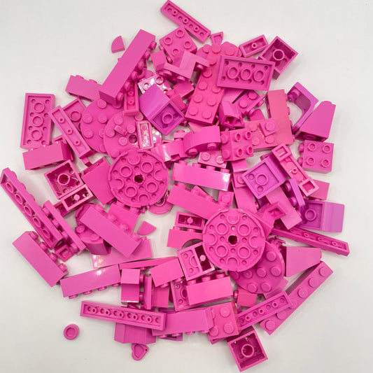 LEGO Medium Pink, Mixed Pieces, Approx. 110g
