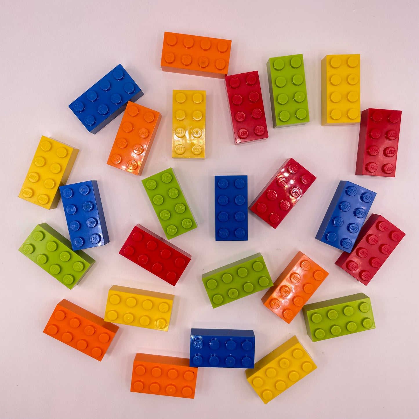LEGO 2 x 4 Bricks, Mixed Colours, 25 Pieces
