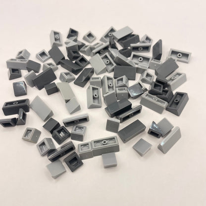 LEGO Mixed Grey, Cheese Slopes, 80 Pieces