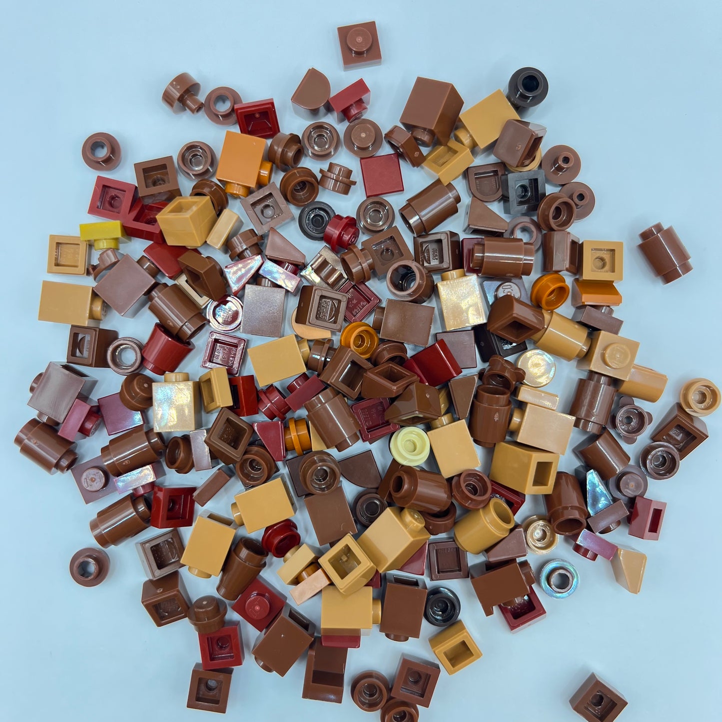 LEGO Greebling, 1x1, Browns, Approx. 35g