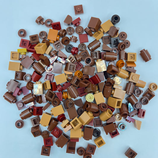 LEGO Greebling, 1x1, Browns, Approx. 35g