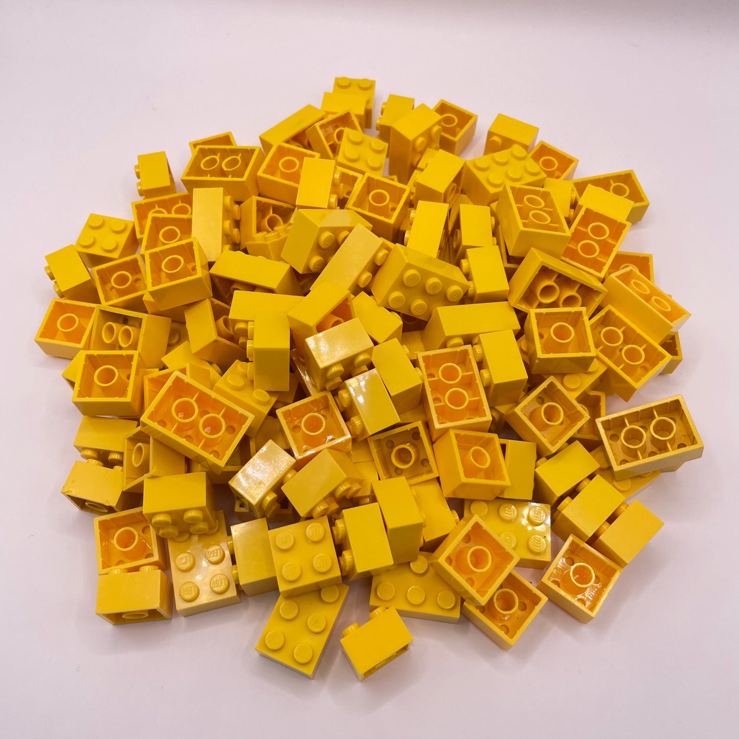 LEGO Bricks, Short, 2x Wide, Yellow, Approx. 200g