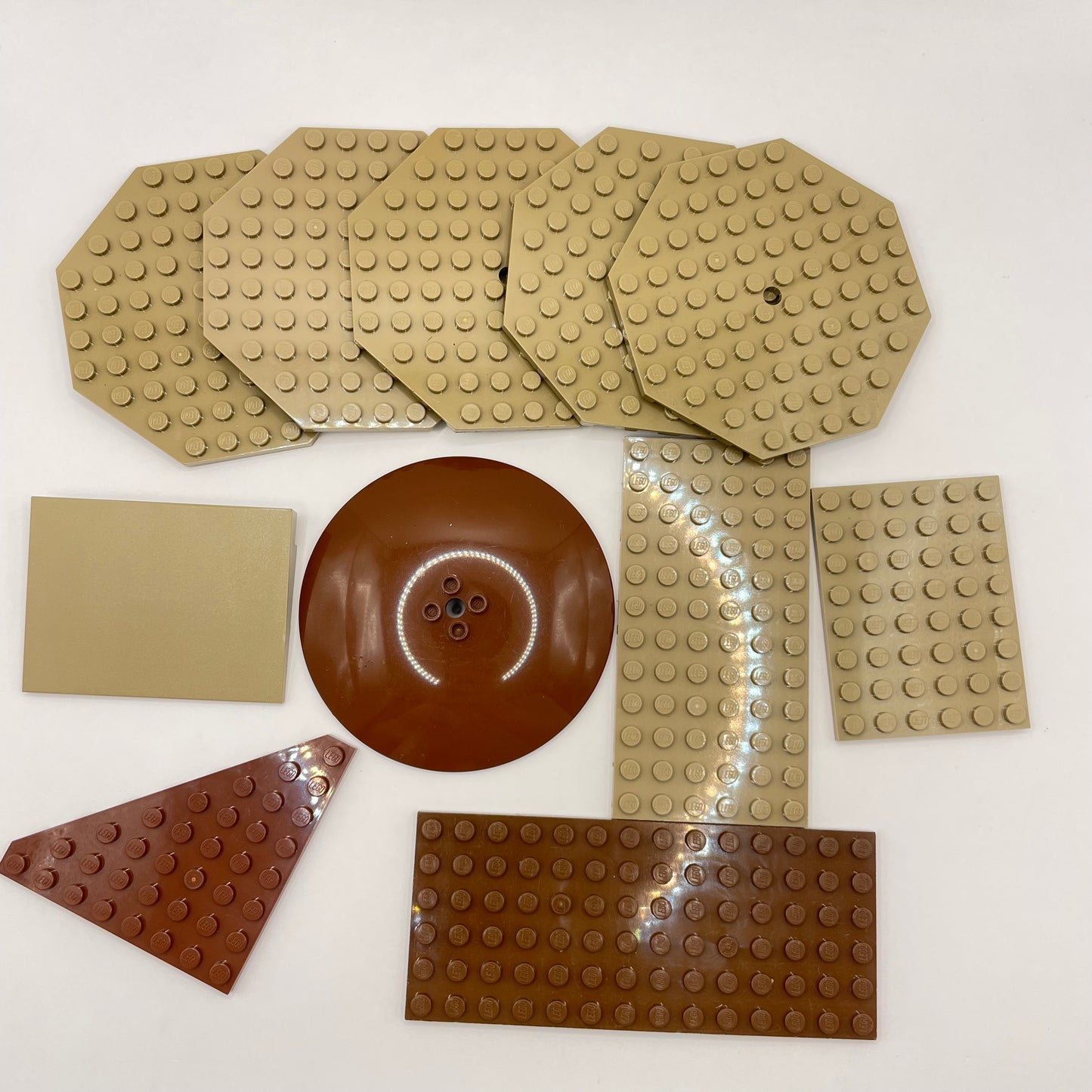 LEGO Medium Plates, Brown and Tan, Approx. 100g