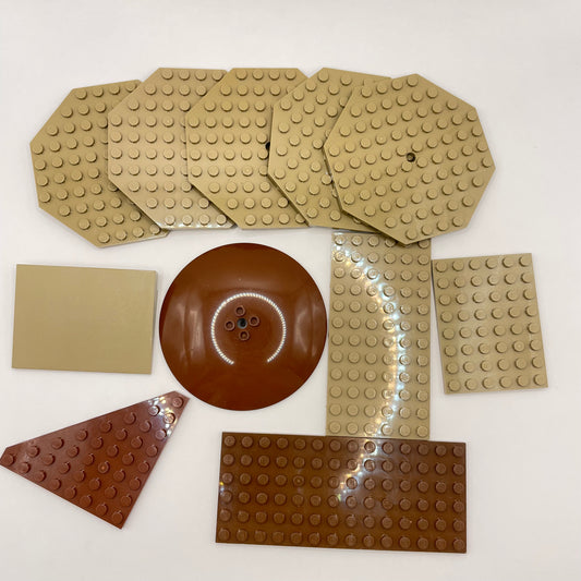 LEGO Medium Plates, Brown and Tan, Approx. 100g