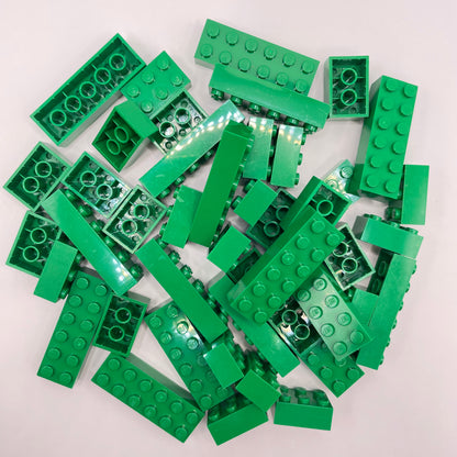 LEGO Bricks, 2x Wide, Green,  Approx. 100g